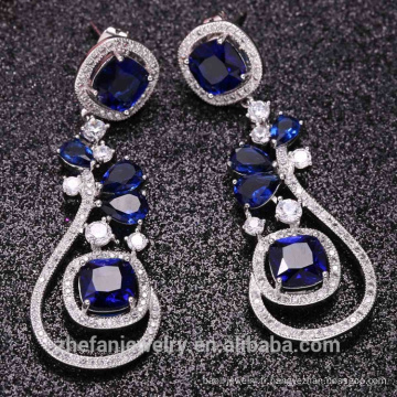 2018 boucle d&#39;oreille les plus populaires spinel bleu zircon bijoux en pierre boucle d&#39;oreille